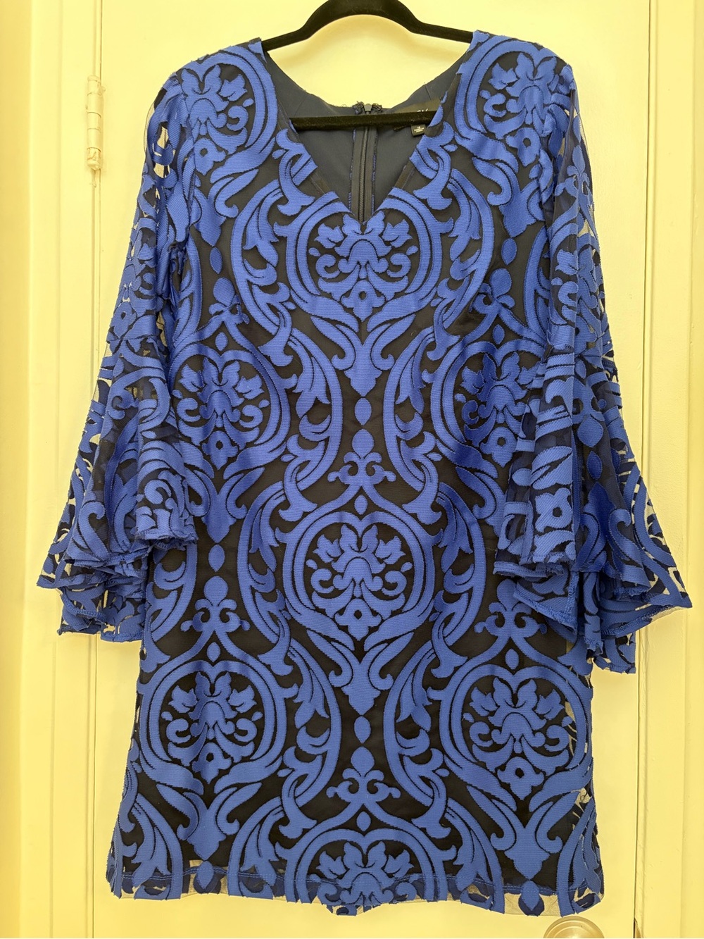 MSK Navy and Black Dress with Embroidered Label